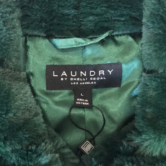 Laundry by Shelli Seagal Faux Fur Shrug Emerald size L - Picture 10 of 13